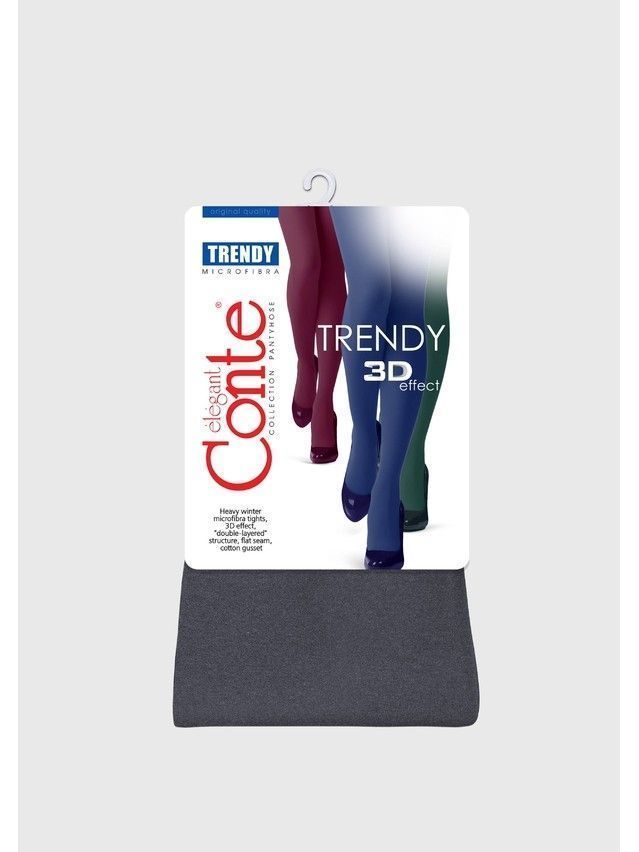 Rajstopy damskie CONTE ELEGANT TRENDY MELANGE, r.2, grafit - 5
