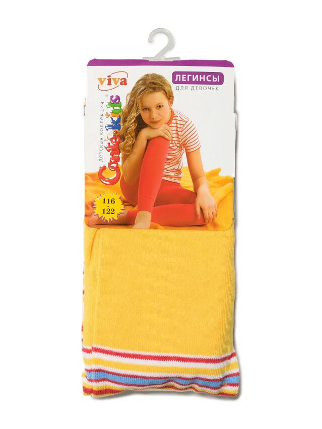 Legginsy dla dziewczynek VIVA, r. 116-122, 006 żółty - 2
