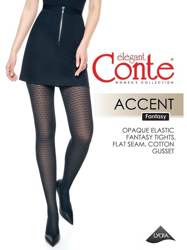 Rajstopy damskie CONTE ELEGANT ACCENT, r.2, nero - 8