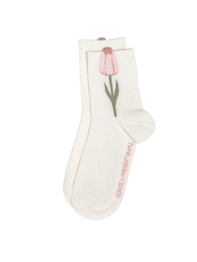 Skarpetki damskie FLOWERS 17С-183/1СP, r.36-39, 723 mleczny - 1