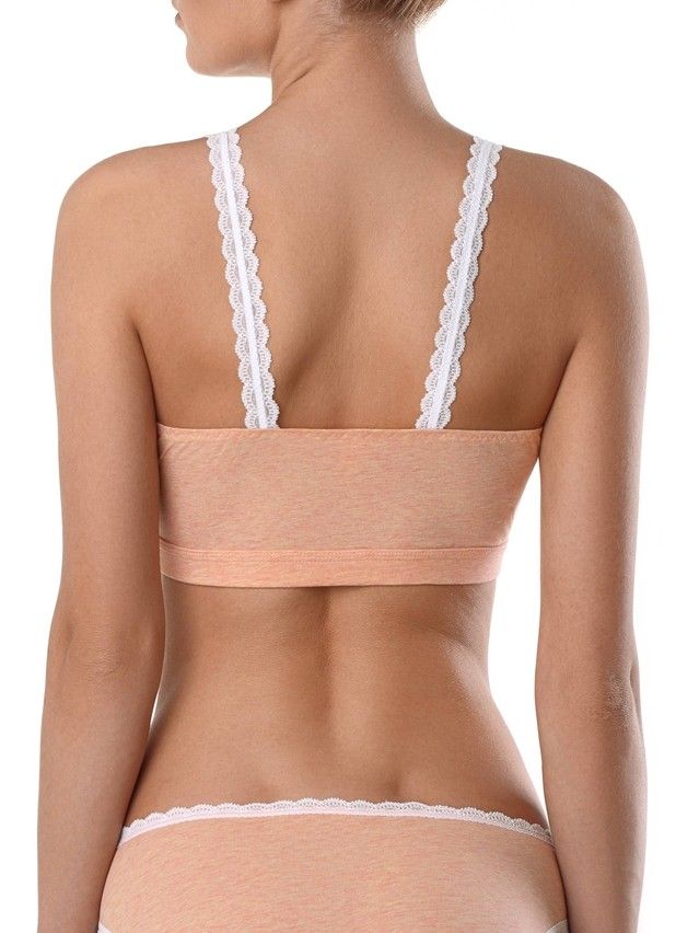 Bustier damskie VINTAGE LBE 778, r.170-84, brzoskwiniowy-biały - 2