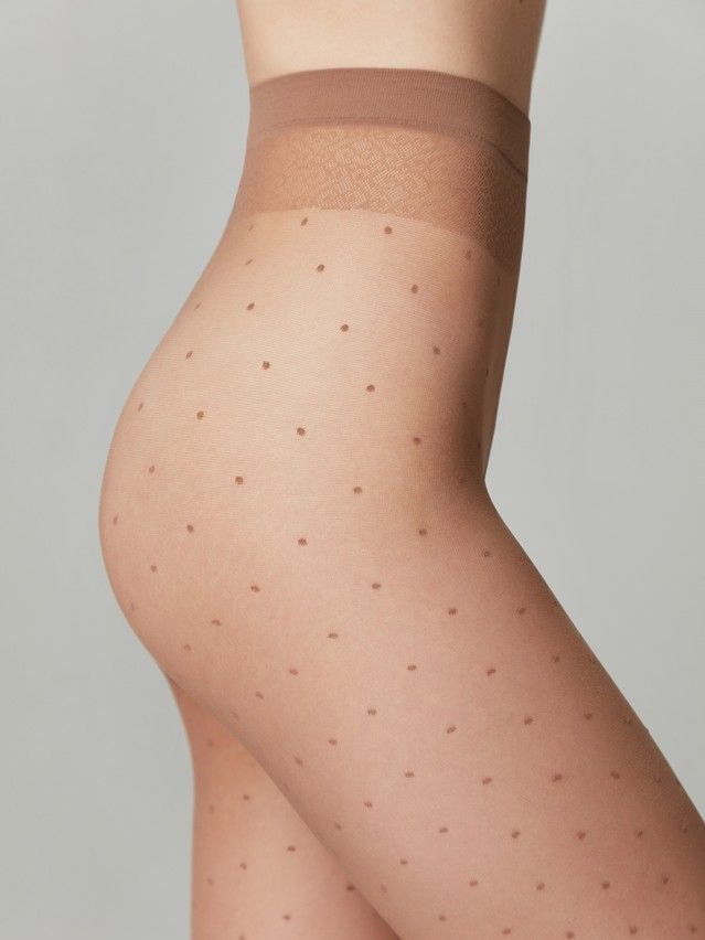 Rajstopy damskie CONTE ELEGANT DOTS, r.2, bronz - 2
