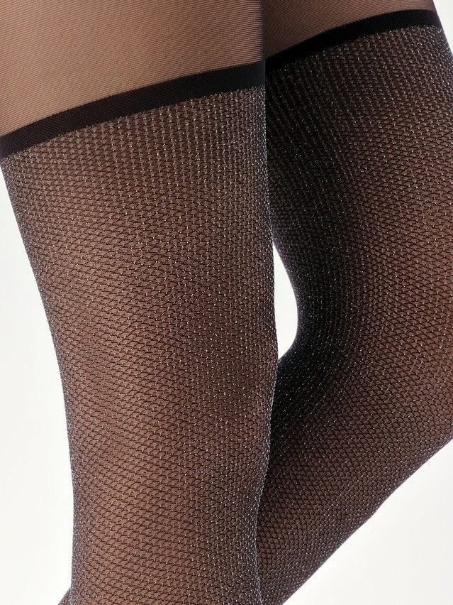 Rajstopy damskie CONTE ELEGANT LUREX NET, r.2, nero - 2