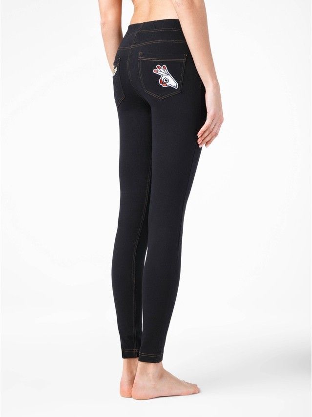 Jegginsy damskie CONTE ELEGANT PATCH FUN, r.164-102, nero - 2