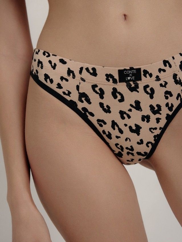 Majtki damskie CONTE ELEGANT COTTON LOVE LBR 2532, r.90/XS, beżowo-czarny leo - 3