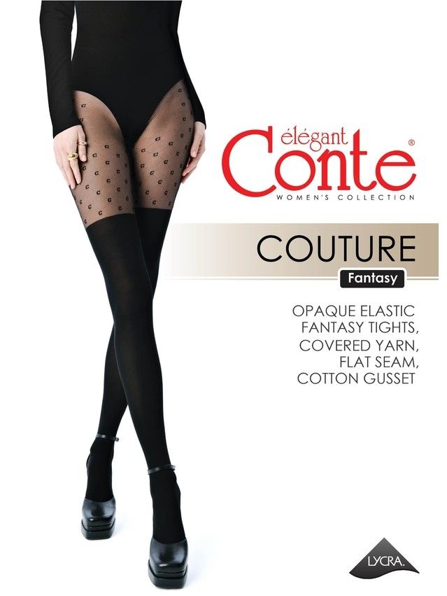 Rajstopy damskie CE FANTASY COUTURE, r.2, nero - 4
