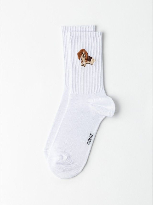 Skarpetki dmaskie z haftem CONTE FANTASY, r.36-39, 1093 biały - 4