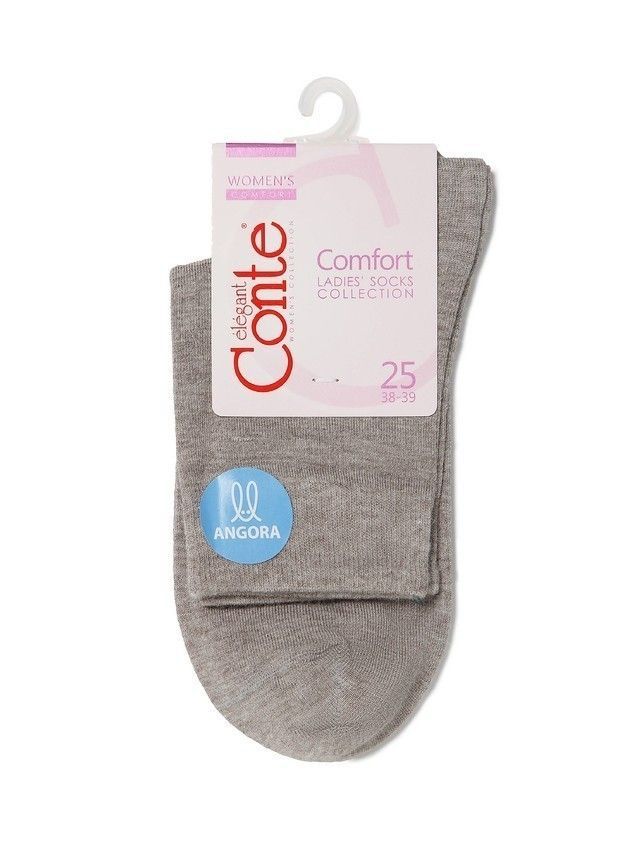 Skarpety damskie COMFORT, wiskoza (angora) 14С-114СP, r. 36-37, 000 szaro-beżowy - 3