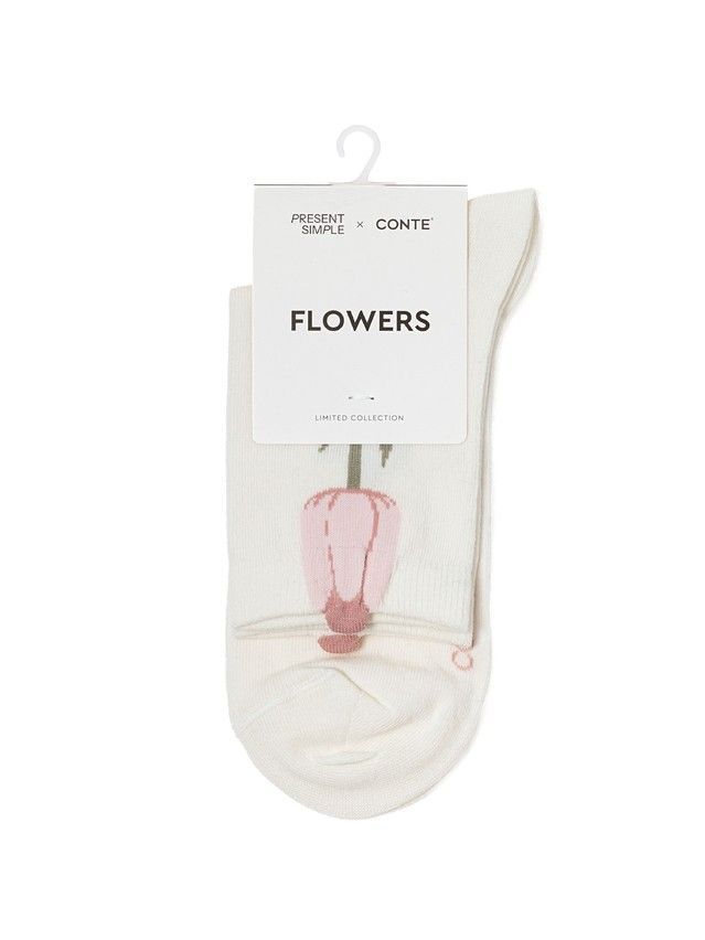Skarpetki damskie FLOWERS 17С-183/1СP, r.36-39, 723 mleczny - 2