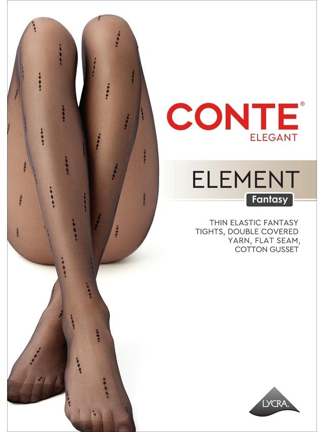 Rajstopy damskie CONTE ELEGANT ELEMENT, r.2, nero - 4