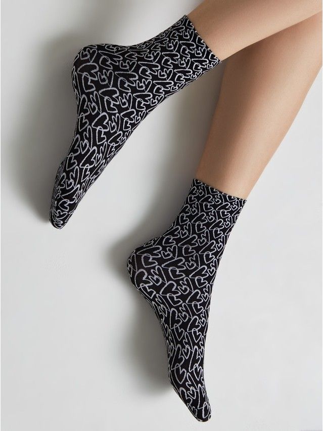 Skarpetki damskie CONTE ELEGANT FANTASY, r.36-39, nero-bianco - 1