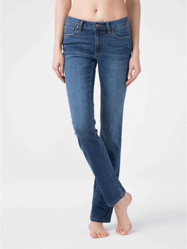 Proste jeansy ze średnim stanem CON-152 Lycra®, r.164-98, authentic blue - 1