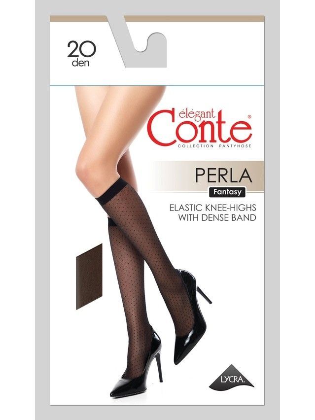 Podkolanówki damskie CONTE ELEGANT PERLA, r.36-39, nero - 4