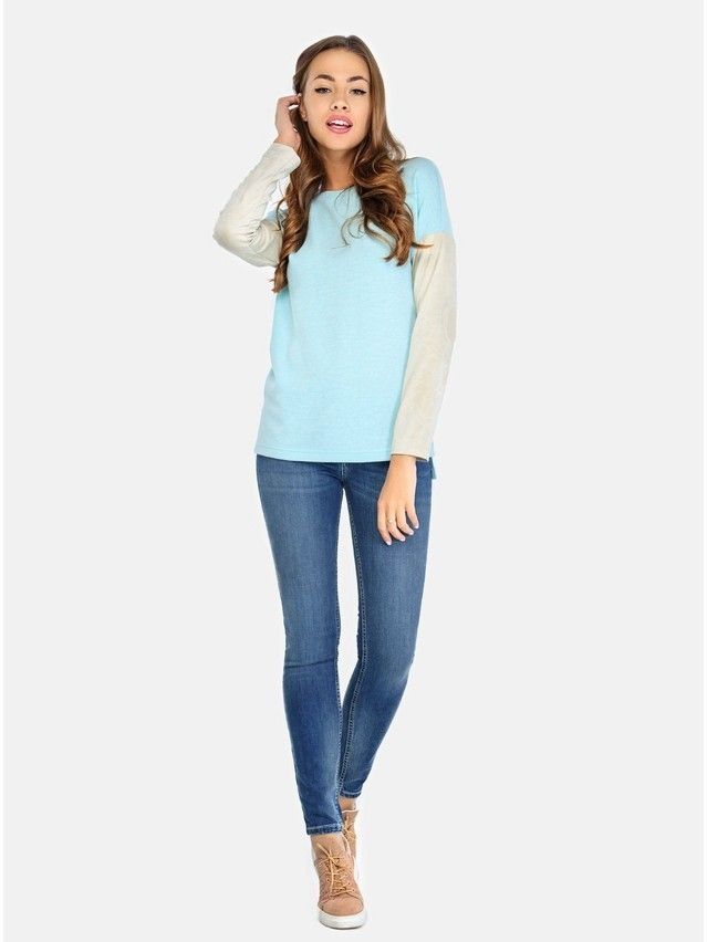 Sweter damski CELG LD 674, r.158,164-100, azure-beige - 2