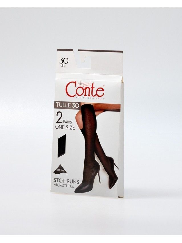 Podkolanówki damskie CE TULLE (2 pary),r.36-39, nero - 2