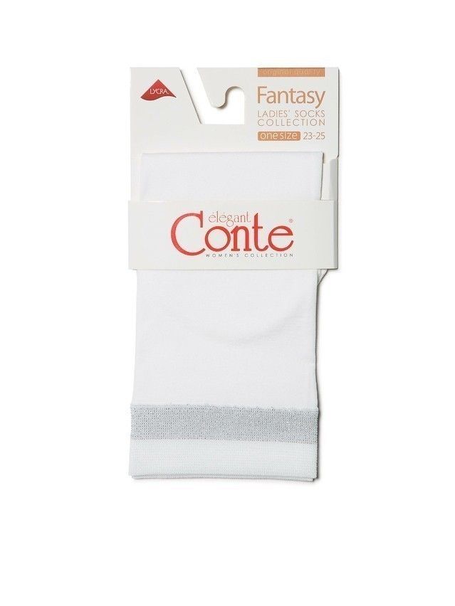 Skarpetki damskie CONTE ELEGANT FANTASY, r.36-39, silver-bianco - 3