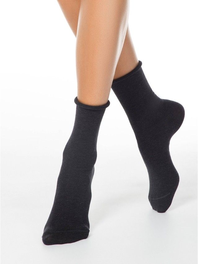 Skarpetki damskie bawełniane COMFORT (bez ściągacza) 19С-101СП, r. 36-37, 000 grafitowy - 1