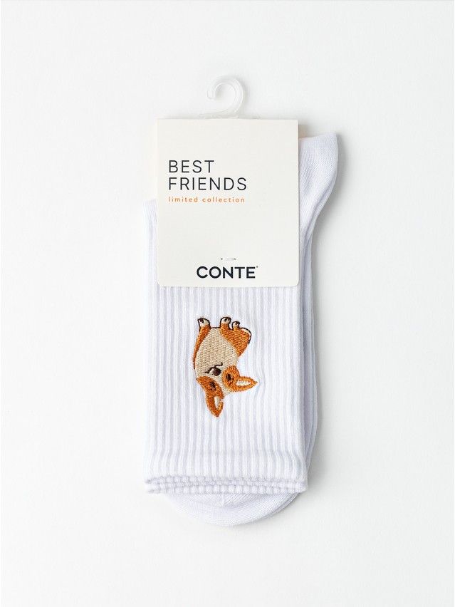 Skarpetki dmaskie z haftem CONTE FANTASY, r.36-39, 1095 biały - 4