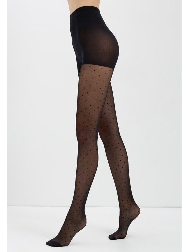 Rajstopy damskie CONTE ELEGANT DOTS SLIM, r.2, nero - 5