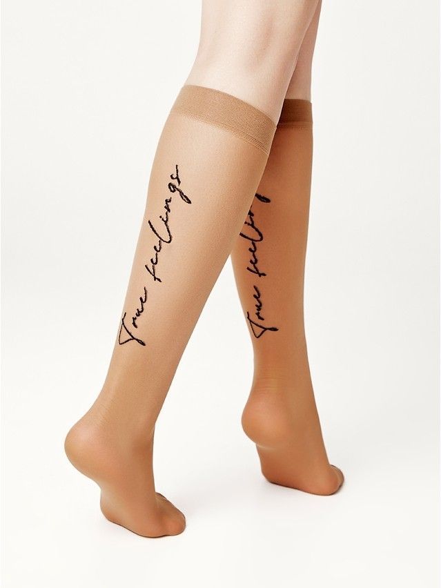 Podkolanówki damskie CONTE ELEGANT TRUE LOVE, r.36-39, bronz - 2