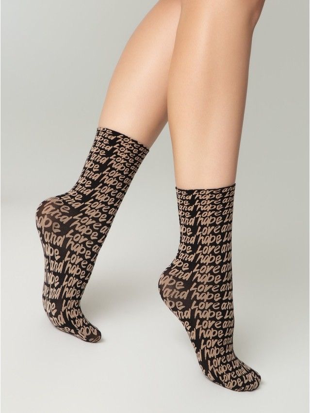 Skarpetki damskie CONTE ELEGANT FANTASY, r.36-39, nero-natural - 1