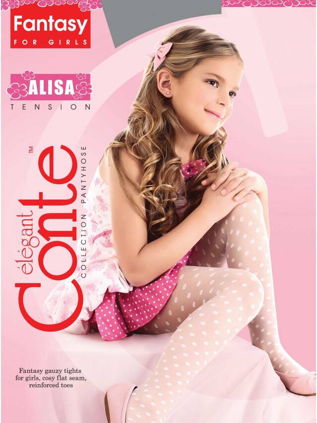 Rajstopy eleganckie dla dzieci ALISA, r. 104-110, pink - 1