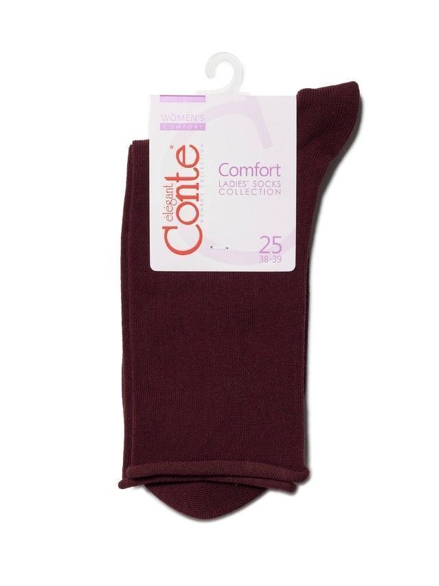 Skarpetki damskie bawełniane COMFORT (bez ściągacza) 19С-101СП, r. 36-37, 000 ciemnobordowy - 3