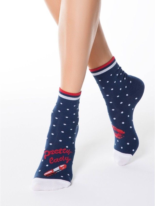 Skarpety damskie bawełniane HAPPY 17С-21СП, r.23, 097 ciemnoniebieski - 1