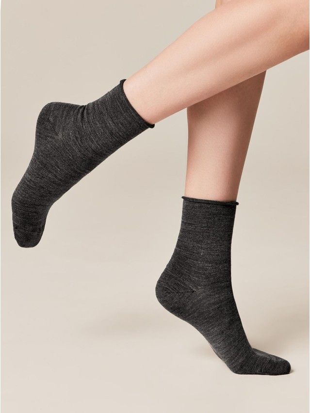 Skarpetki damskie CONTE ELEGANT COMFORT z wełną, r.36-37, 000 ciemnoszary - 1