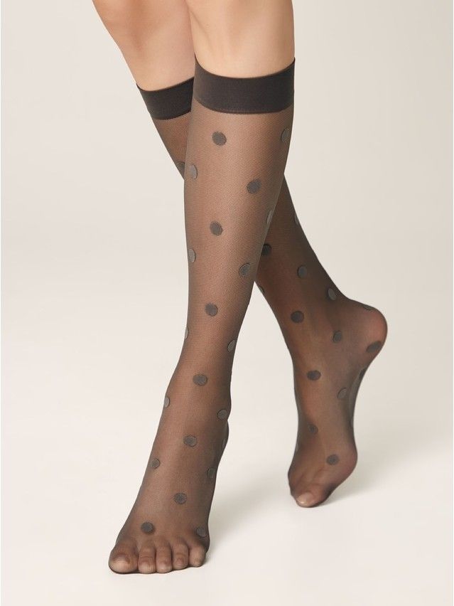 Podkolanówki damskie CONTE ELEGANT PARADISE, r.36-39, grafit - 1