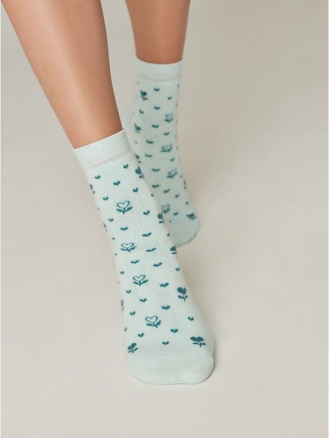Skarpetki damskie bawełniane CE COMFORT (frotte),r.36-37, 434 bladoturkusowy - 1