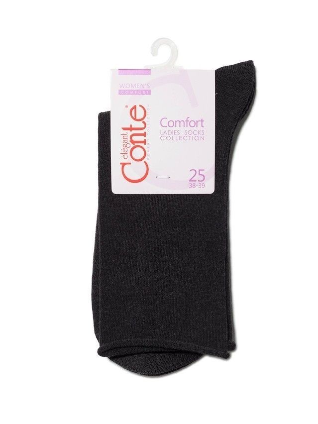 Skarpetki damskie bawełniane COMFORT (bez ściągacza) 19С-101СП, r. 36-37, 000 grafitowy - 3