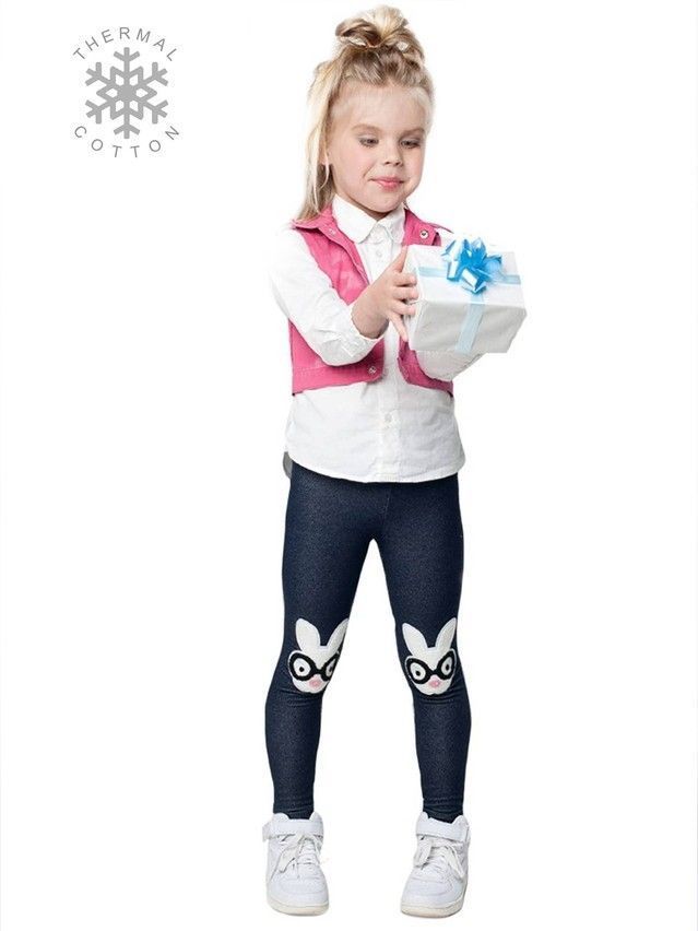 Legginsy dla dziewczynek CONTE ELEGANT BANNY, r.104,110-56, denim - 1