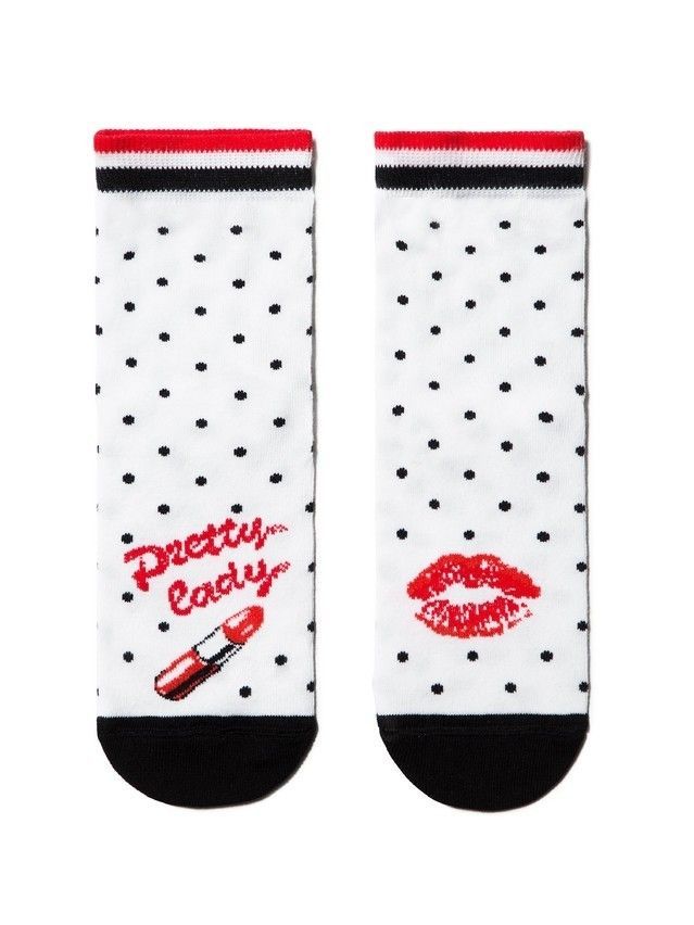 Skarpety damskie bawełniane HAPPY 17С-21СП, r.23, 097 biały - 2