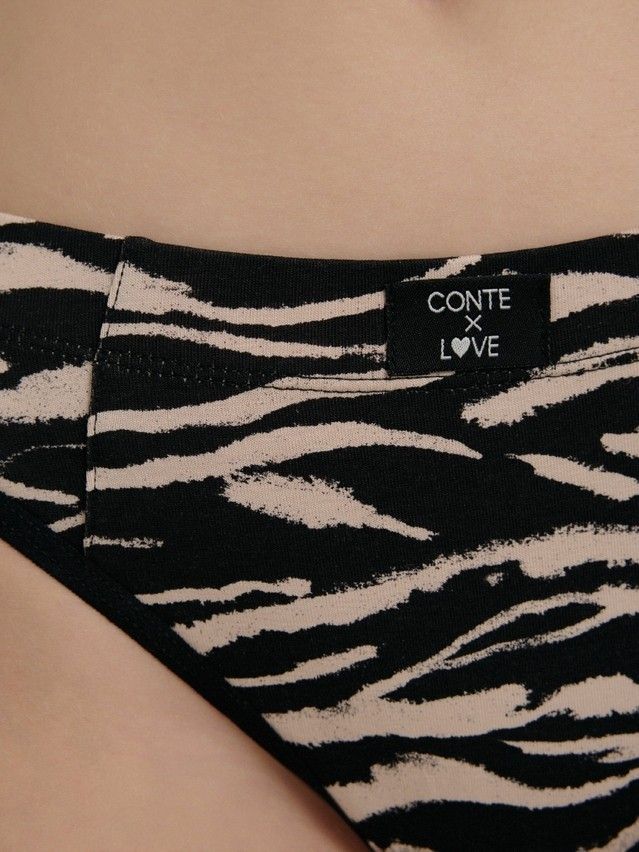 Majtki damskie CONTE ELEGANT COTTON LOVE LBR 2532, r.90/XS, latte-czarny zebra - 4