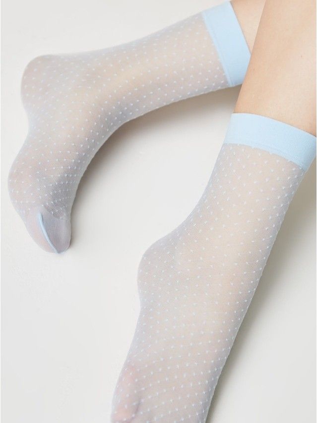 Skarpetki damskie w kropeczki, r.36-39, light blue - 5