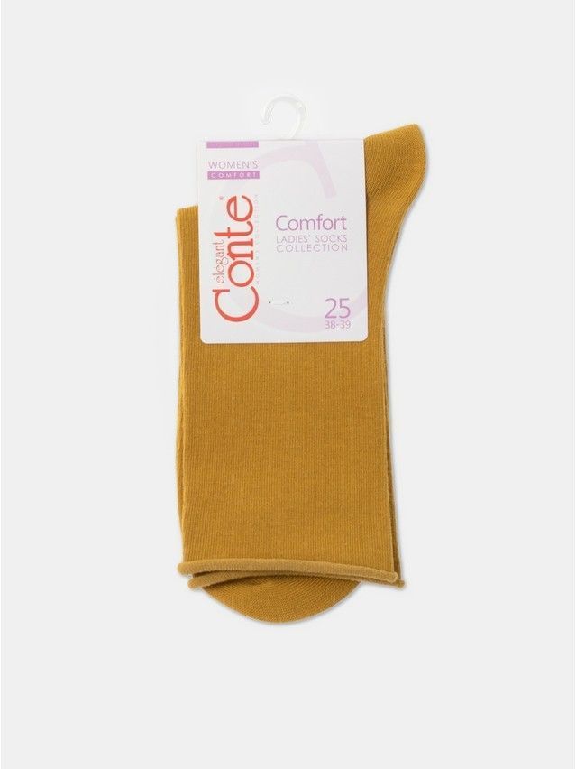 Skarpetki damskie bawełniane COMFORT (bez ściągacza),r. 36-37, 000 musztardowy - 5