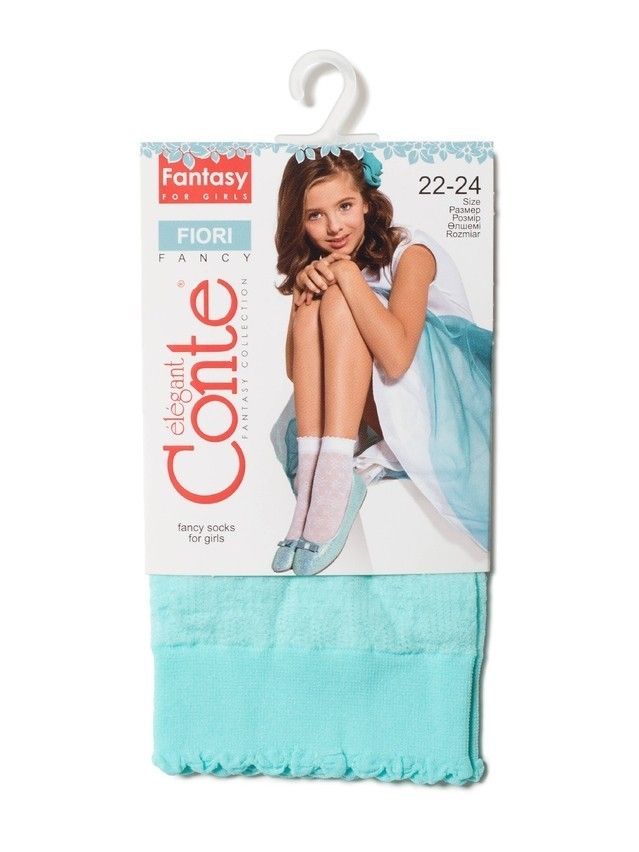 Skarpetki dziecięce CONTE ELEGANT FIORI, r.27-32, turquoise - 2