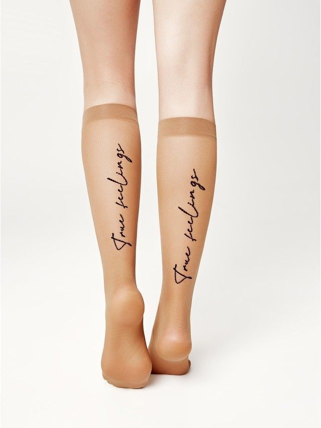 Podkolanówki damskie CONTE ELEGANT TRUE LOVE, r.36-39, bronz - 1