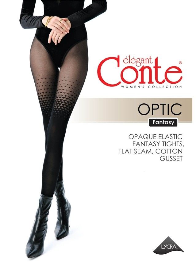 Rajstopy damskie CE FANTASY OPTIC, r.2, nero - 5