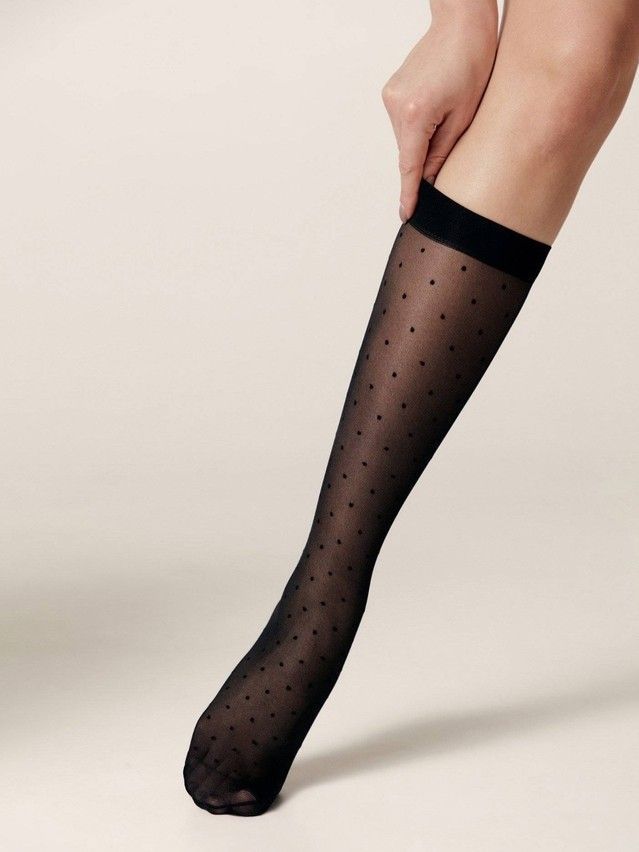 Podkolanówki damskie CE FANTASY DOTS, r.36-39, nero - 2
