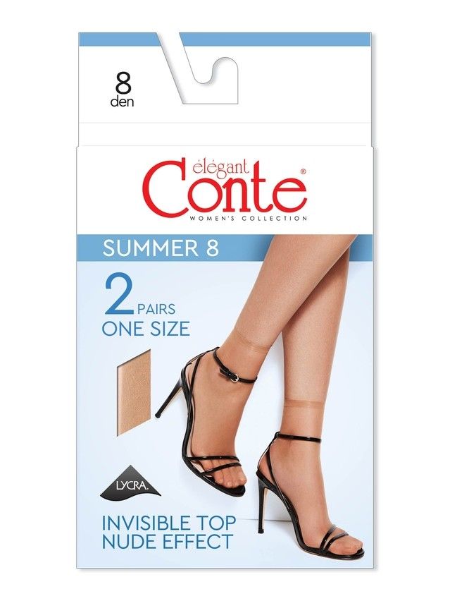 Skarpetki damskie CE SUMMER 8 (2 pary),r.36-39, bronz - 3
