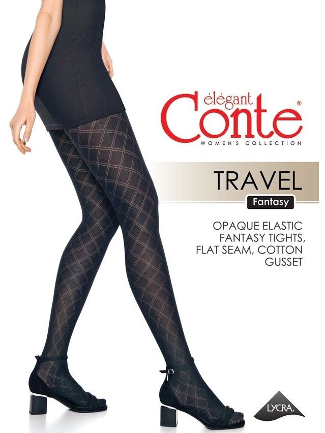Rajstopy damskie CE FANTASY TRAVEL, r.2, nero - 4