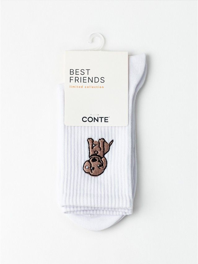 Skarpetki dmaskie z haftem CONTE FANTASY, r.36-39, 1083 biały - 4