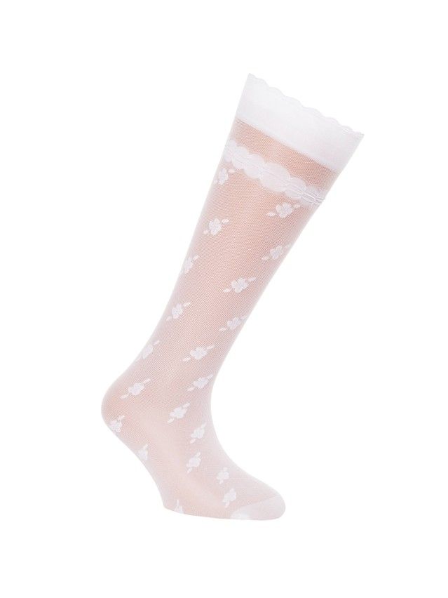 Podkolanówki dla dzieci eleganckie SWEET, r. 27-29, bianco - 1