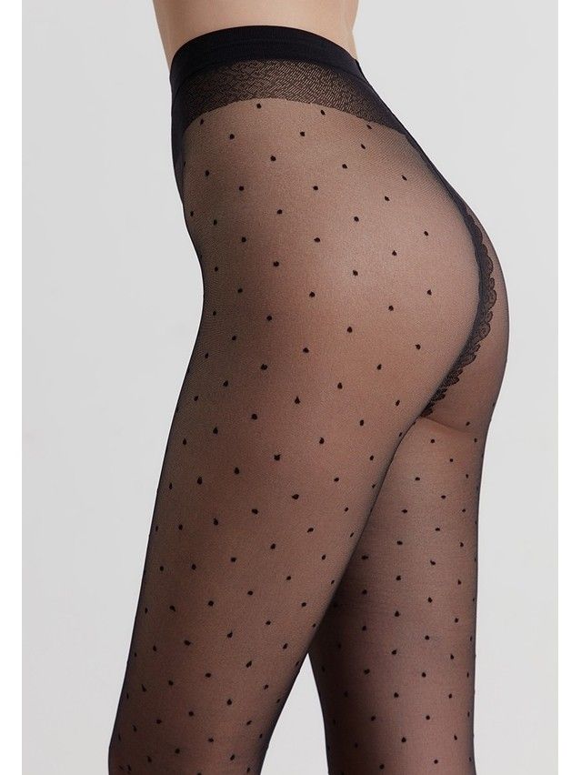 Rajstopy damskie CONTE ELEGANT DOTS, r.2, nero - 4