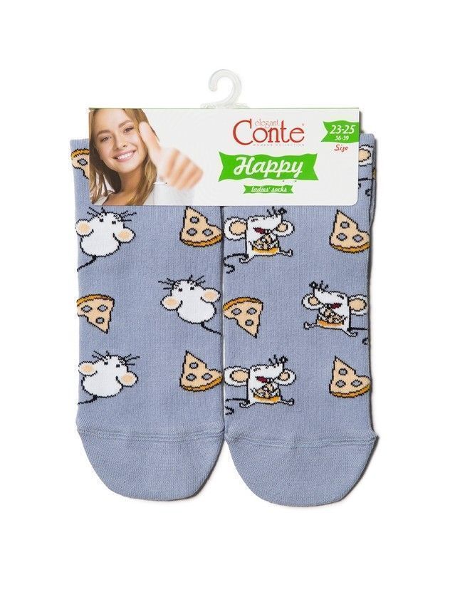 Skarpetki damskie bawełniane HAPPY, r.36-39, 150 jasny jeans - 3