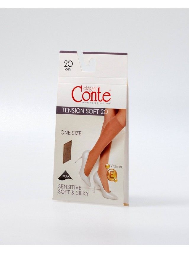 Podkolanówki damskie CONTE ELEGANT TENSION SOFT 20 (1 para),r.23-25, bianco - 2