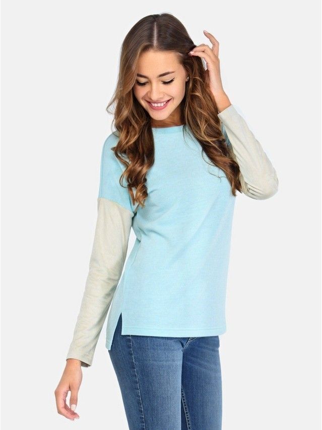 Sweter damski CELG LD 674, r.158,164-100, azure-beige - 1
