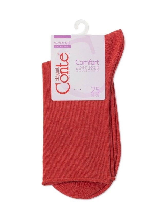 Skarpetki damskie bawełniane COMFORT (bez ściągacza),r. 36-37, 000 czerwony - 3